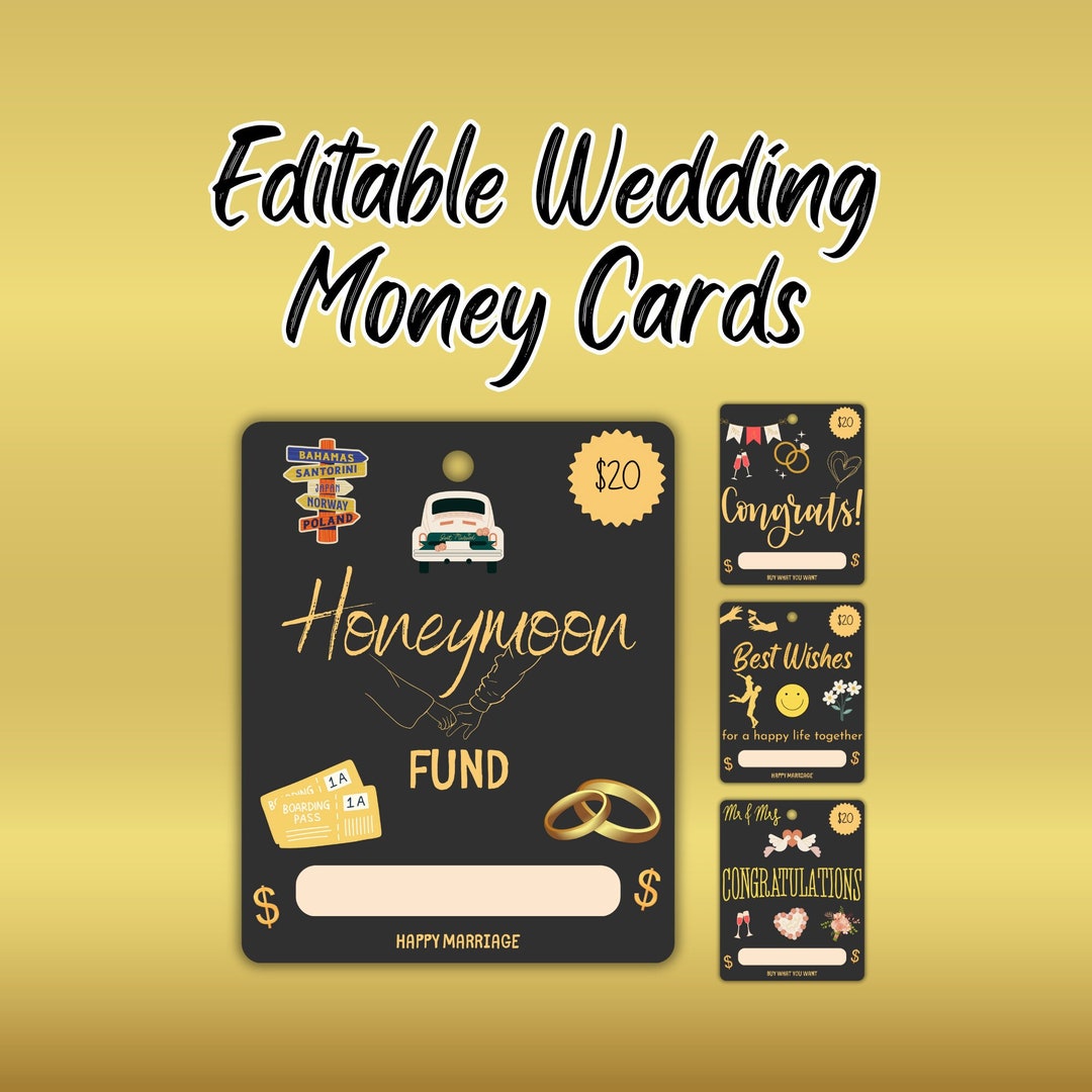 Editable Wedding Money Card Holders | Canva Template | Easy to Edit ...