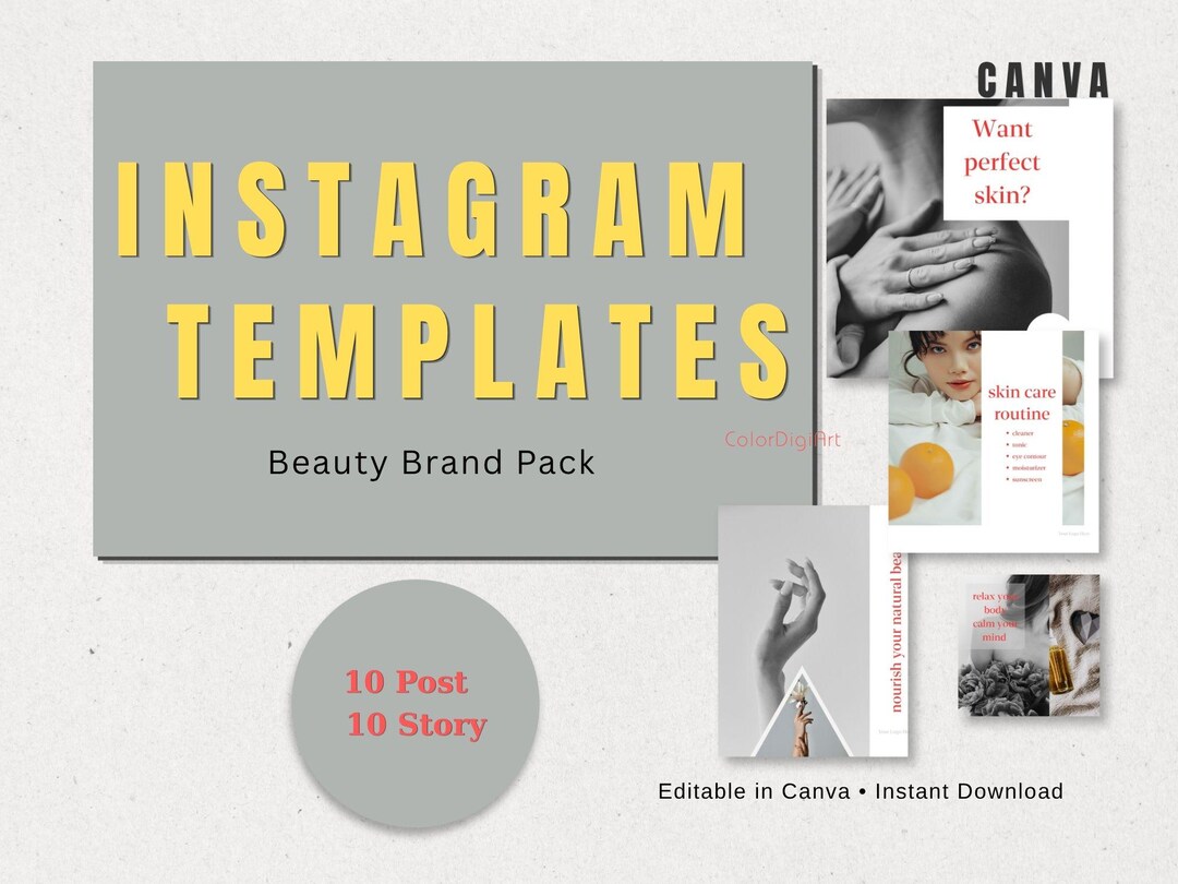 Minimal Instagram Post and Story Canva Template for Business - Etsy