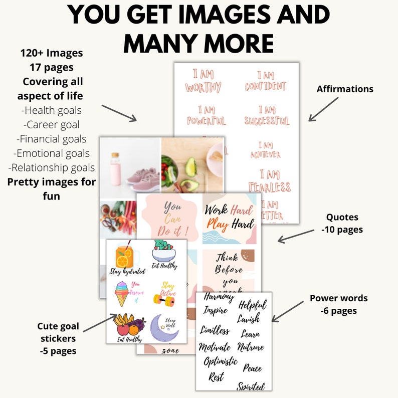 Vision Board Kit 2023 Vision Board Printables Vision Board Workbook ...