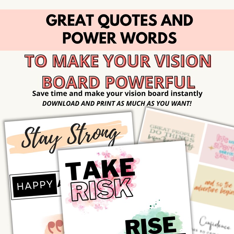Vision Board Kit 2023 Vision Board Printables Vision Board Workbook ...