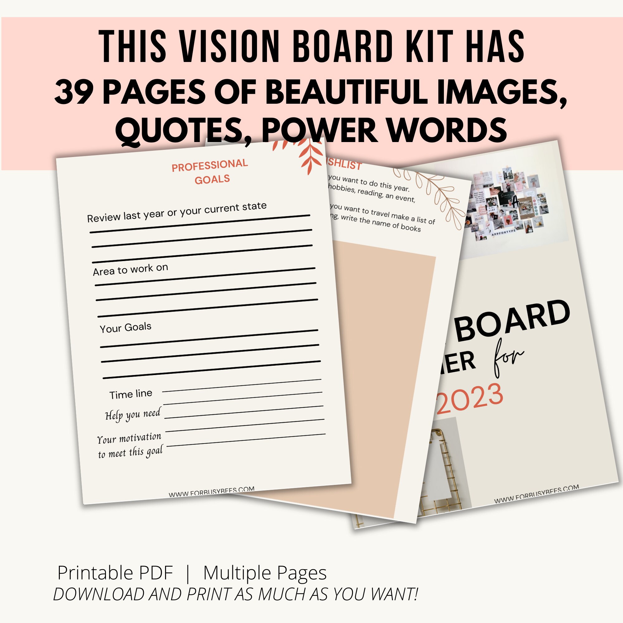 2023 Vision Board Sticker Pack Sticker for Sale by MarssyMT