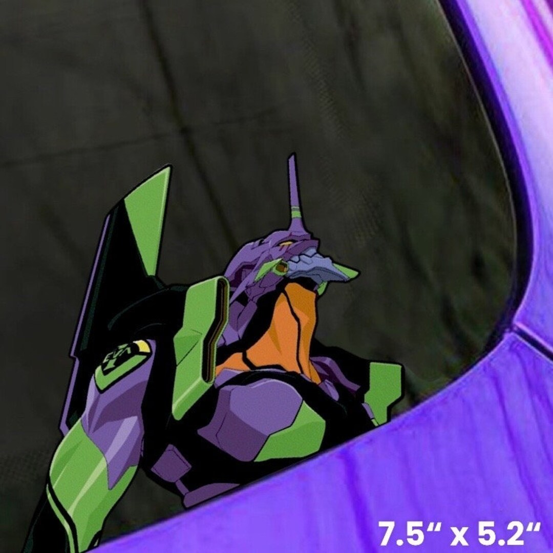Evangelion Vinyl Sticker Unit01 Car Sticker Neon Genesis Etsy