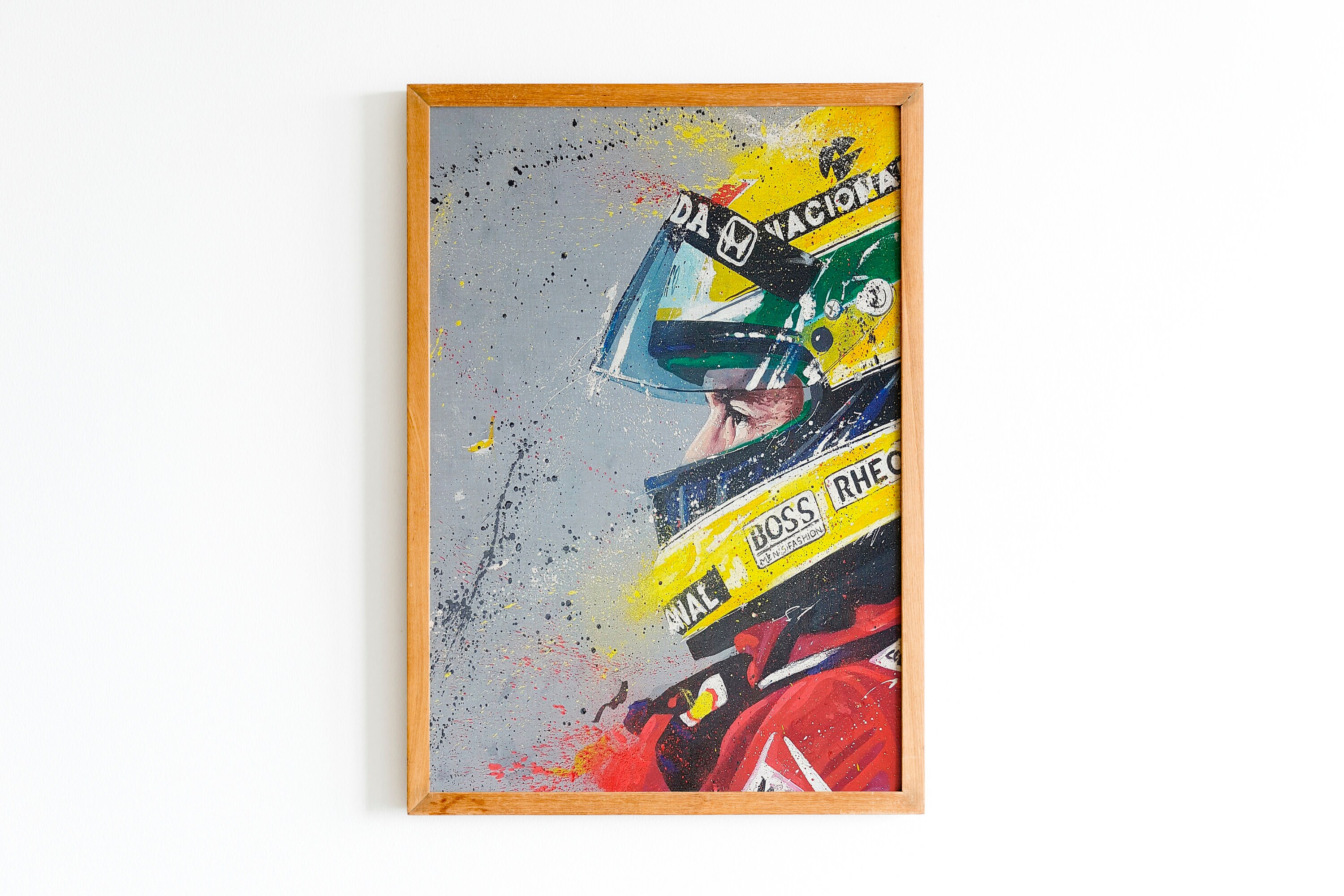 Ayrton Senna Helmet, Ayrton Senna, Formula 1 Racer, F1, Colourful