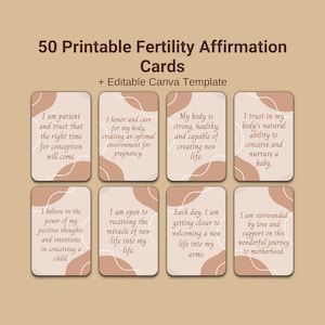 50 druckbare Affirmationskarten für die Fruchtbarkeit, die versuchen Affirmationen zu empfangen, Geschenk für schwangere Frauen, Schwangerschaftsselbstfürsorge, Schwangerschaftskarten