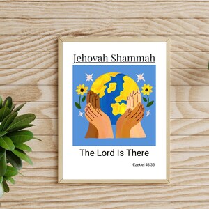 Printable Hebrew Names of God Jehovah Shammah Wall Art, Names of Jesus Christ, Modern Christian Minimalist Wall Art, Bible Verse Home Decor