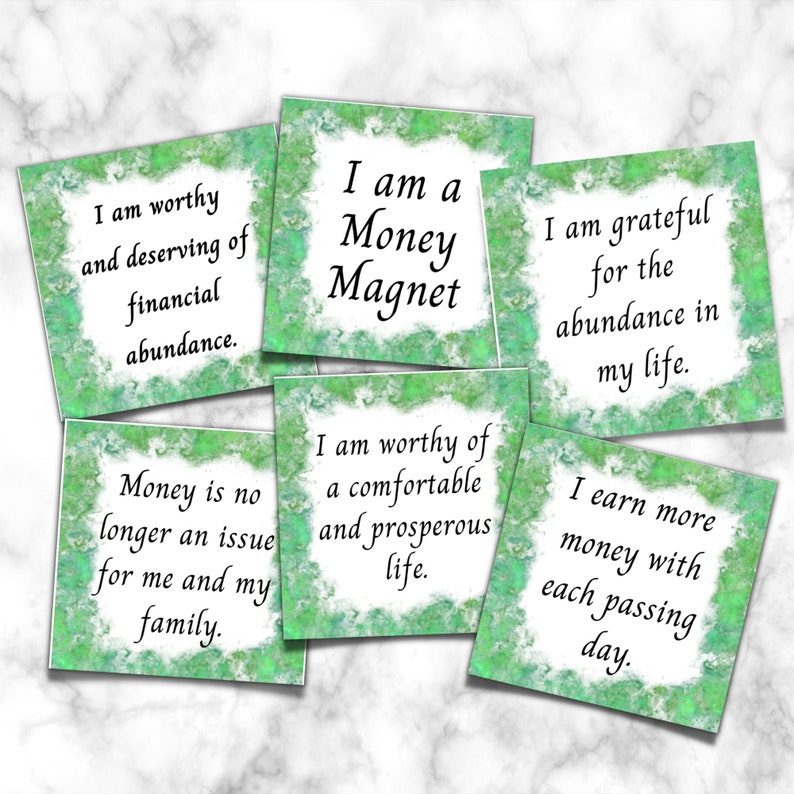 30 Printable Money Affirmation Cards, Financial Abundance & Wealth ...