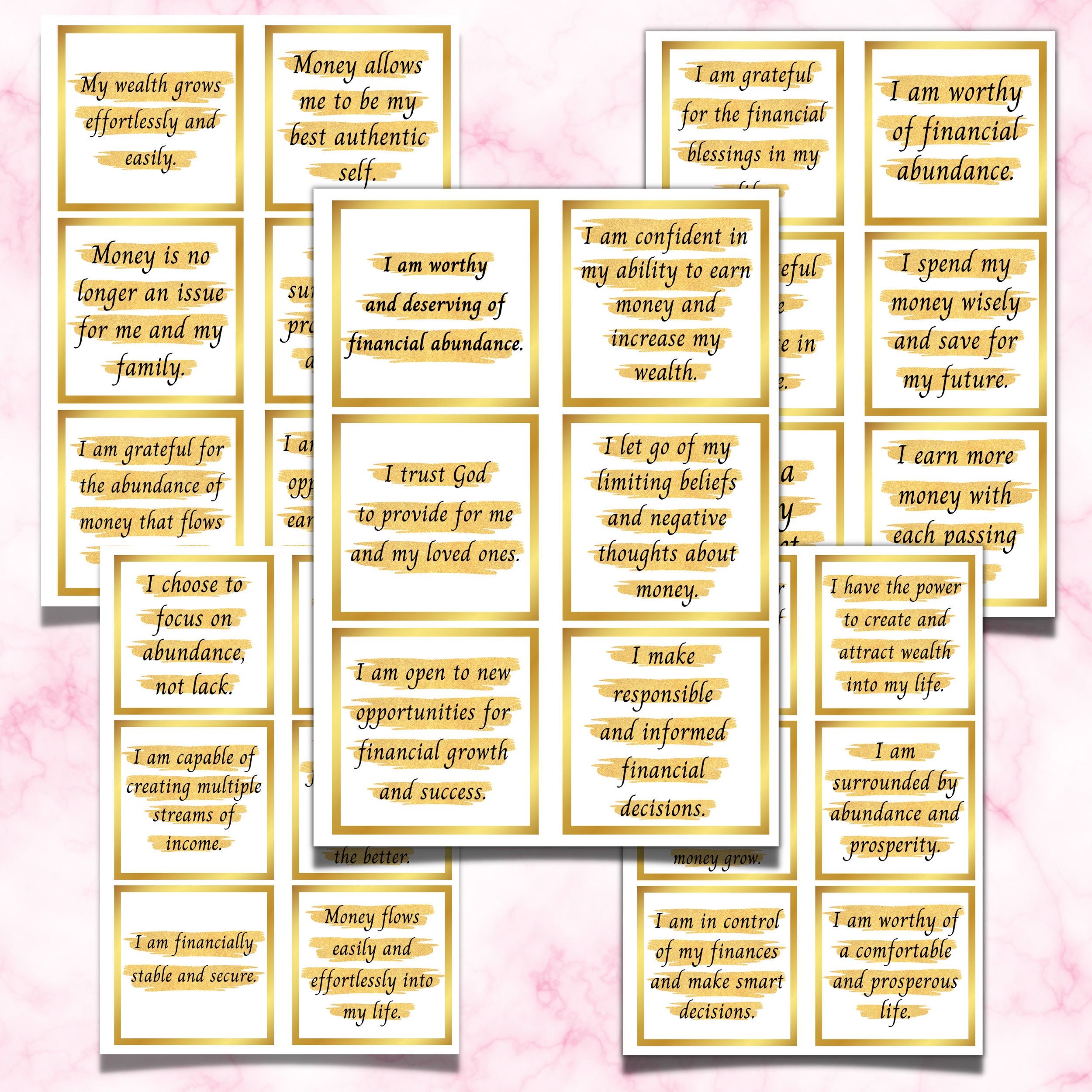 30 Printable Money Affirmation Cards, Financial Abundance & Wealth ...
