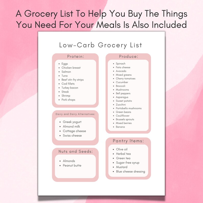 Weekly Low carb Meal Plan Grocery List Printable Shopping List weekly-low-carb-meal-plan-grocery-list-printable-shopping-list