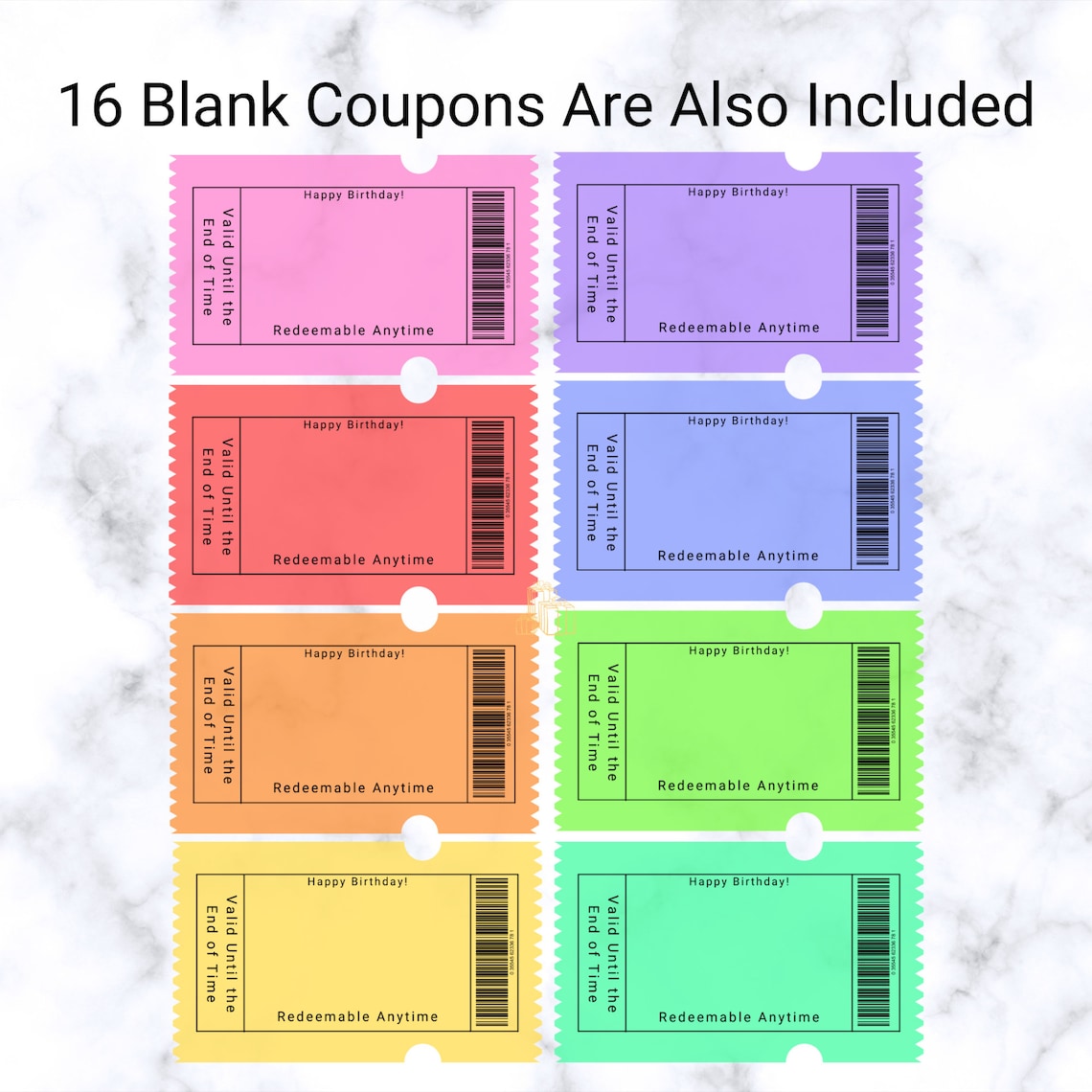 40 Printable Birthday Coupons, Birthday Vouchers, Birthday Gift Ideas