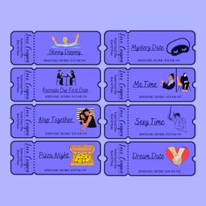 100 Printable Love Coupons for Him and Her, Couple Coupons, Valentines ...