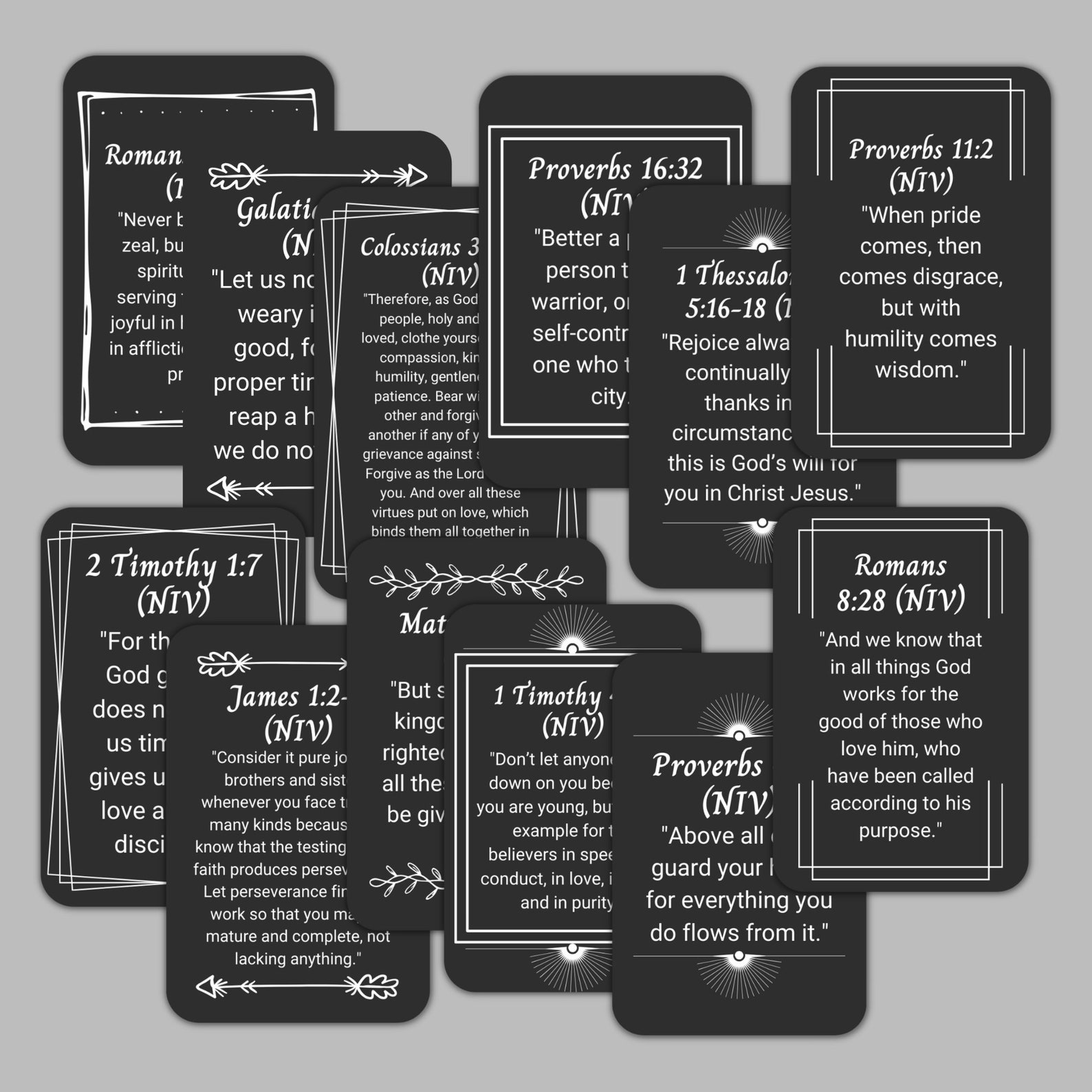 50 Printable Bible Verse Cards for Men, Bible Study Tools, Memory Verse