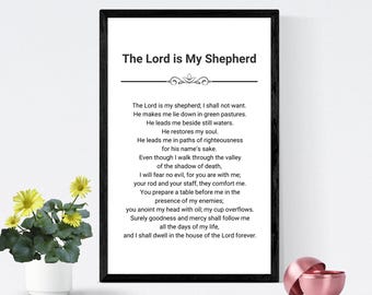 The Lord Is My Shepherd Print: Minimalist Christian Bible Verse (Digital Download)