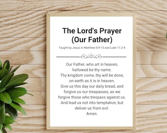 The Lord's Prayer Printable Wall Art: Catholic Christian Home Decor (Digital Download)