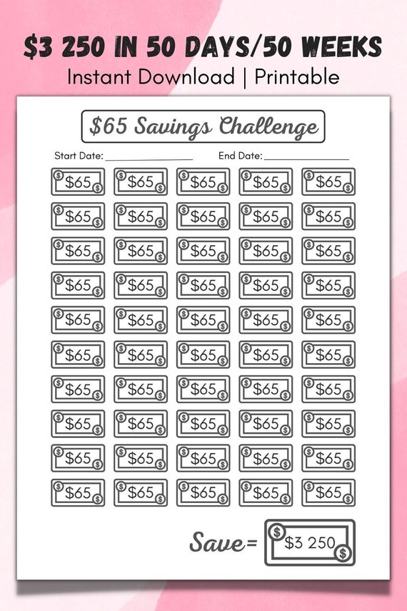 Save 250 in a Month, Money Challenge, Saving Challenge, Budget
