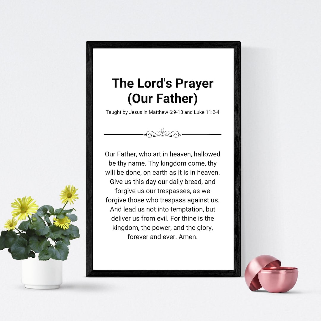 Printable the Lord's Prayer Wall Art Protestant Version, Modern ...
