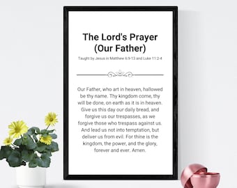 The Lord's Prayer Printable Wall Art: Christian Home Decor (Digital Download)