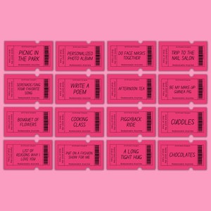 40 Printable Girlfriend Coupons, Wife Coupon Book, Valentines Day Gift ...