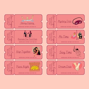 100 Printable Love Coupons for Him and Her, Couple Coupons, Valentines Day Gift, Romantic ...