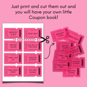 40 Printable Girlfriend Coupons, Wife Coupon Book, Valentines Day Gift ...