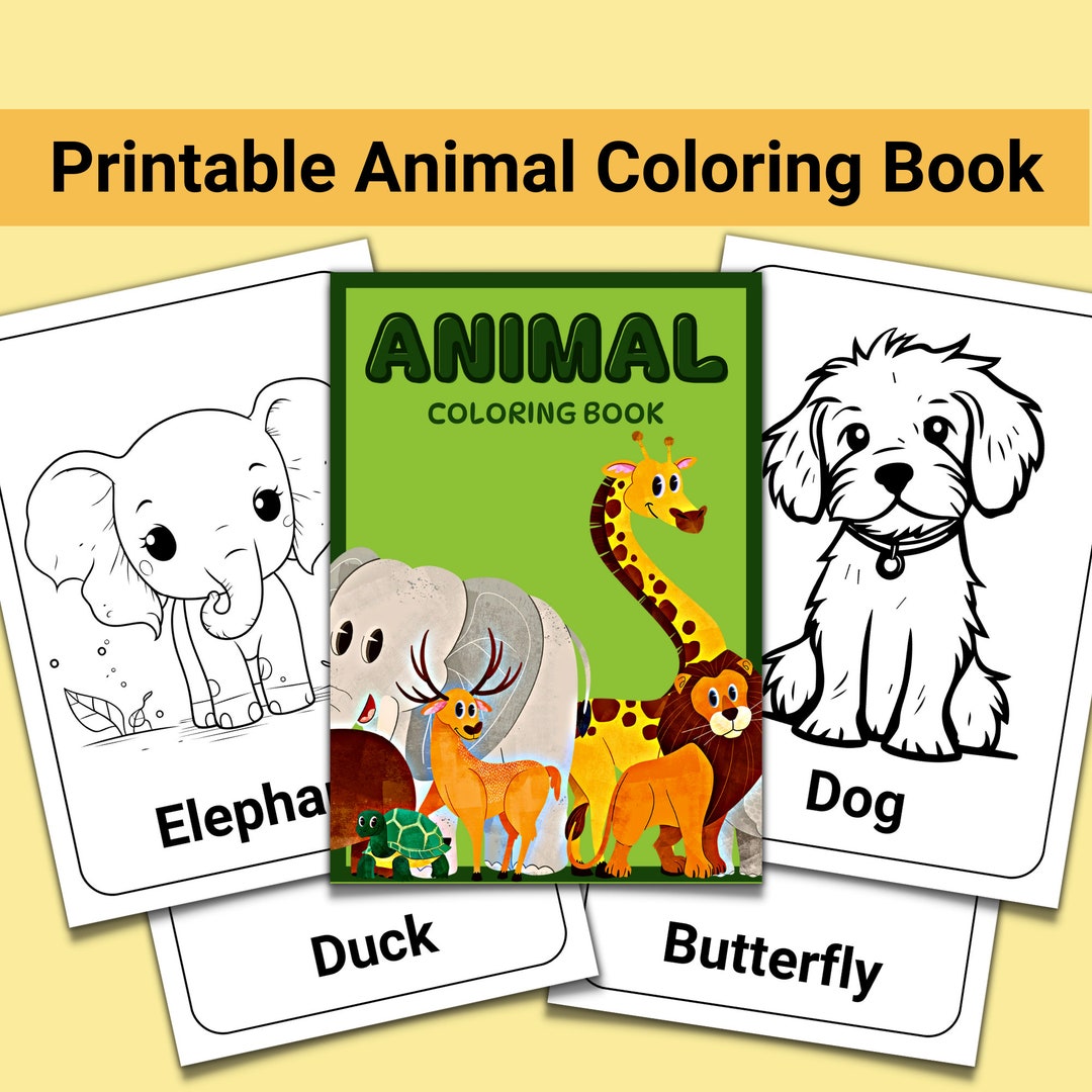 Printable Animal Coloring Book Worksheets, Preschool Printables for ...