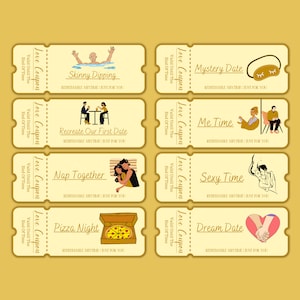 100 Printable Love Coupons for Him and Her, Couple Coupons, Valentines Day Gift, Romantic ...