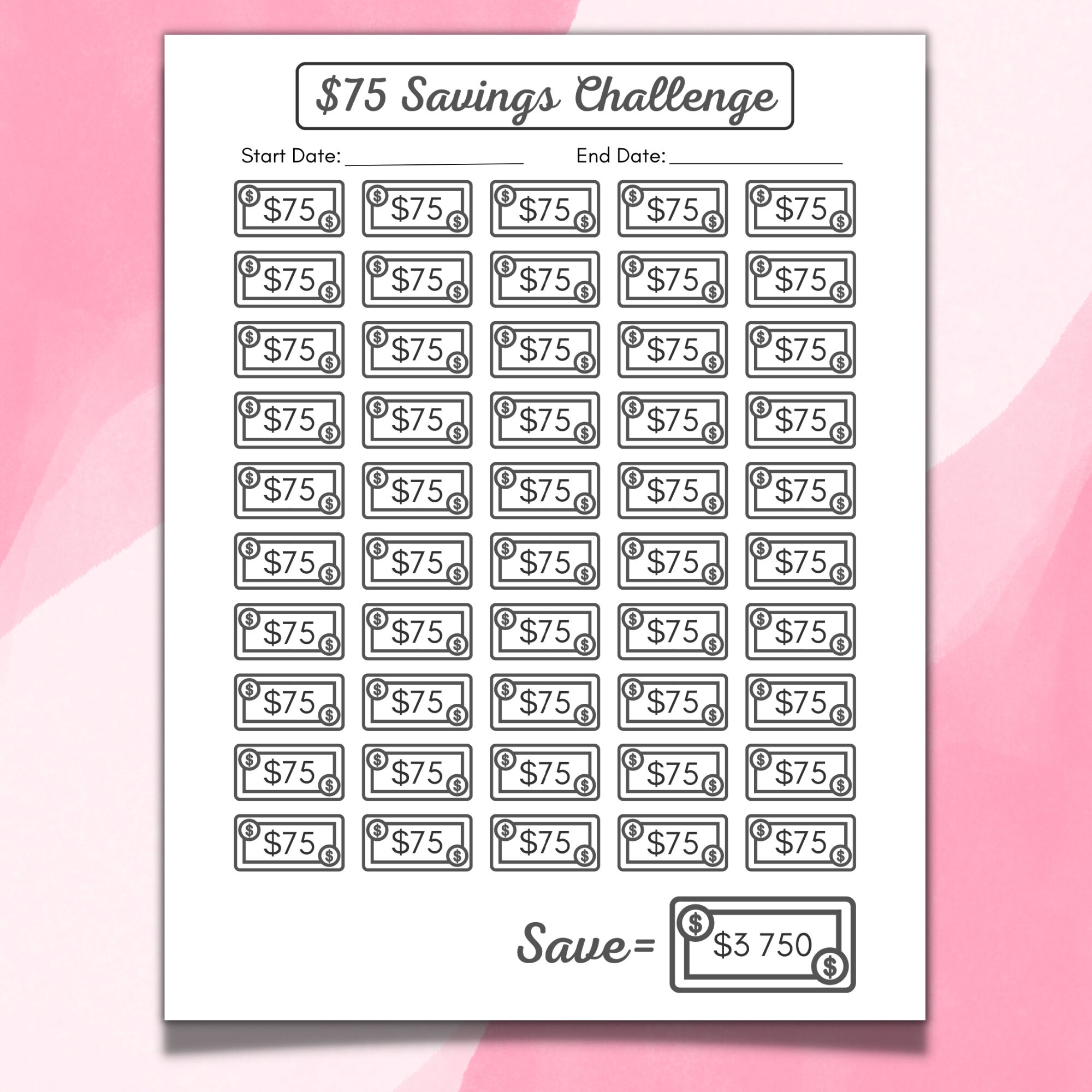 Design for free this Modern Daily Saving Challenge Budget Planner