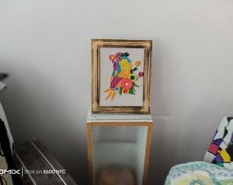 Quilled Bird Art, 3D-papier wanddecoratie, handgemaakt ingelijst kunstwerk