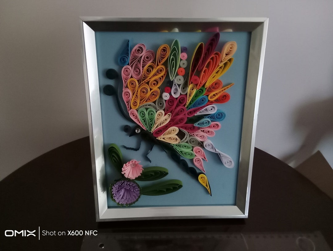 Quilled Butterfly Framed Paper Art, Handmade 3D Wall Decor - Etsy