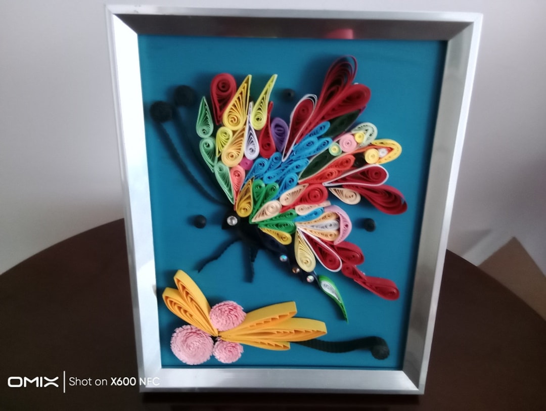 Handmade Quilled Butterfly Art, 3D Framed Paper Wall Decor - Etsy