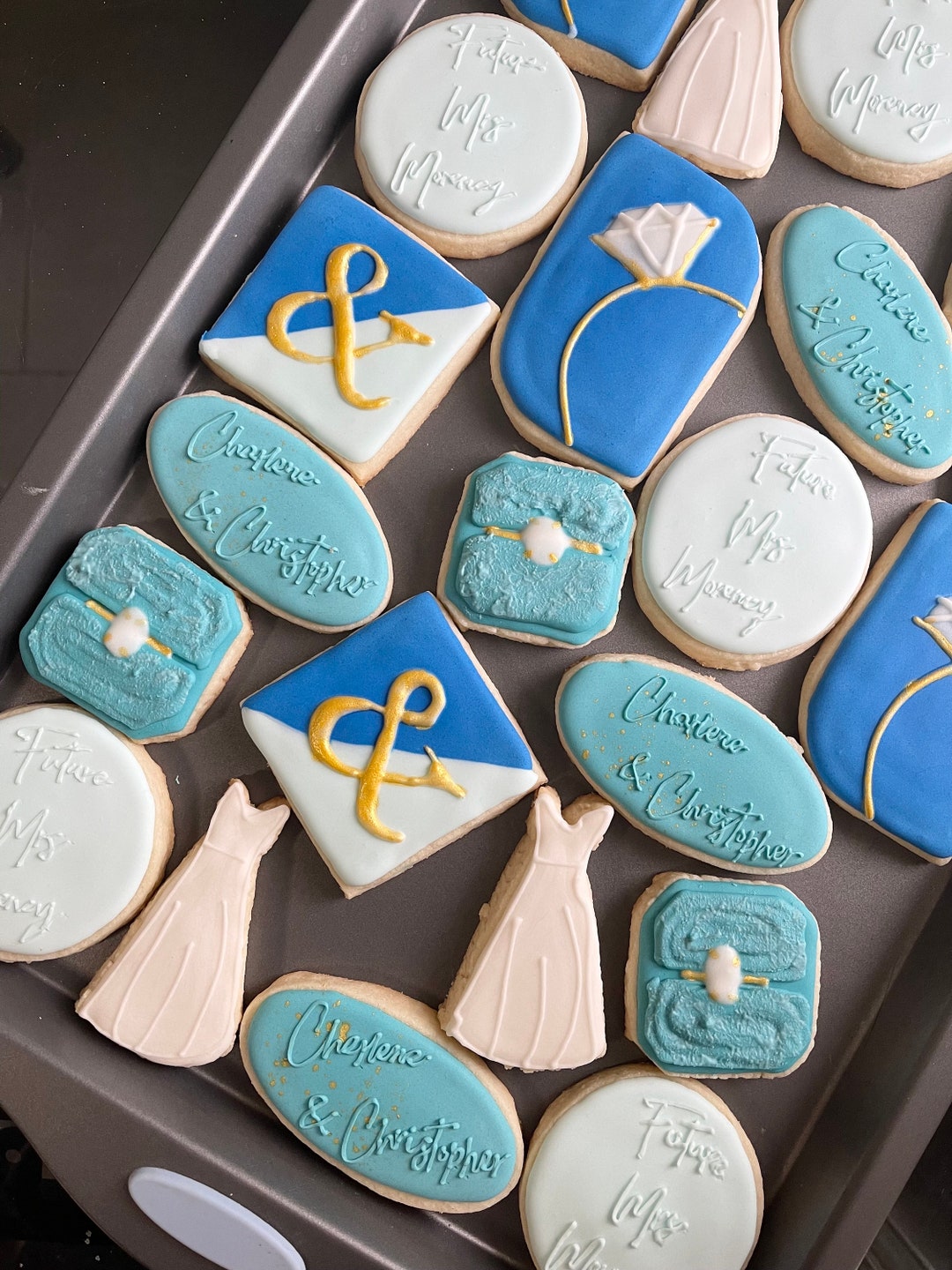 Dozen Sugar Cookies Bridal Shower, Wedding Sugar Cookies Decorated