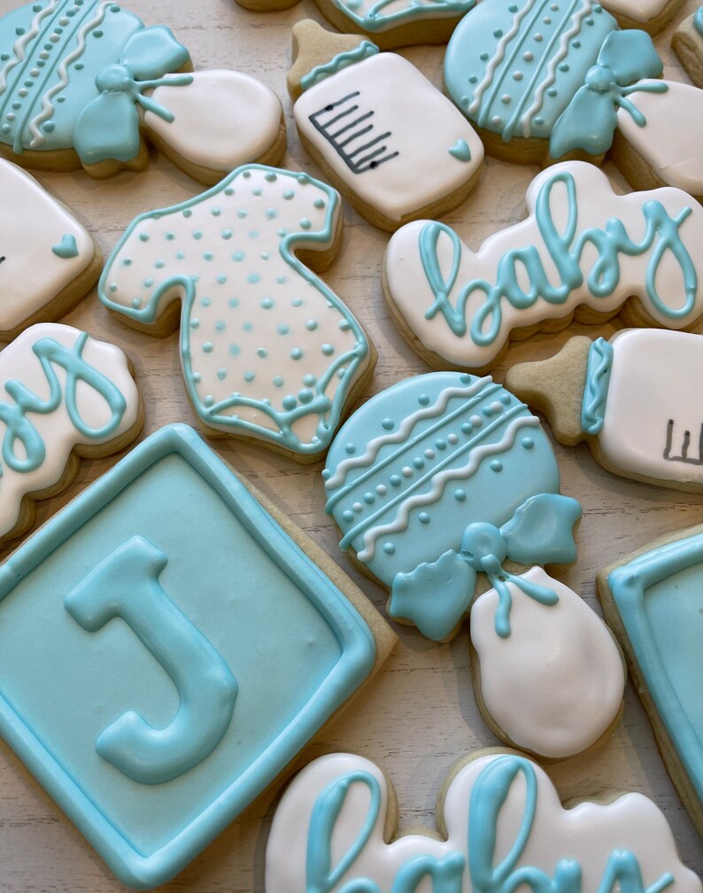 Baby Shower Sugar Cookies Baby Shower Favors Baby Shower Etsy