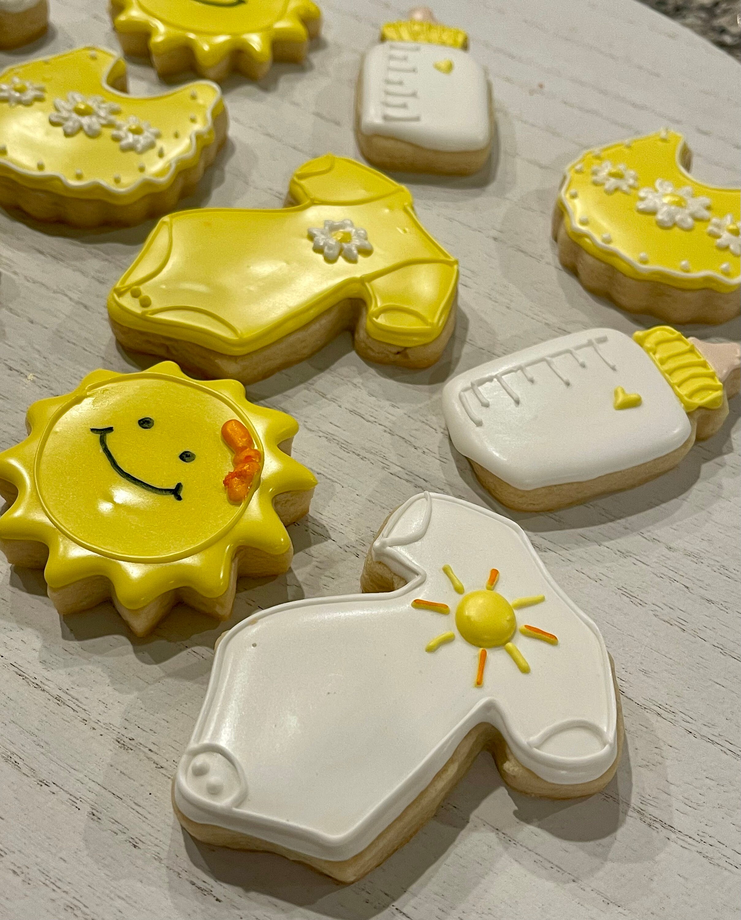 Sunshine Baby Shower Cookies Onsie Baby Shower Cookies Etsy