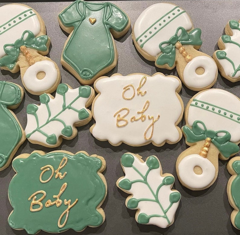 Baby Shower Sugar Cookies Baby Shower Favors Baby Shower Etsy