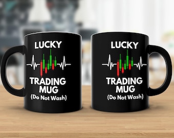 Lucky Trading Mug Funny Day Trading Coffee Mug - Regalo perfecto para inversores del mercado de valores, comerciantes de día, Crypto, regalo para papá