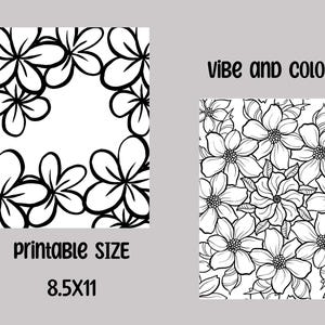 Printable Flower Coloring Pages ( DIGITAL)