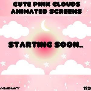Cute Pink Celestial Twitch Animated Screens