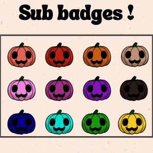 12 Kürbis Sub Badges (Twitch/YouTube/Discord | Bit Badges | Twitch Sub Badges | Stream | Discord Rollen)