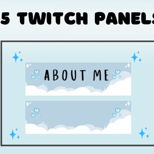 Cute Blue Pastel Twitch Panels