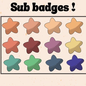 Süße Star Sub Badges (Twitch/YouTube/Discord | Bit Badges | Twitch Sub Badges | Stream | Discord Rollen)