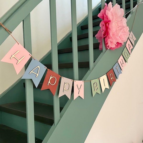 Girlande Kindergeburtstag, Happy Birthday Banner, Geburtstag Girlande