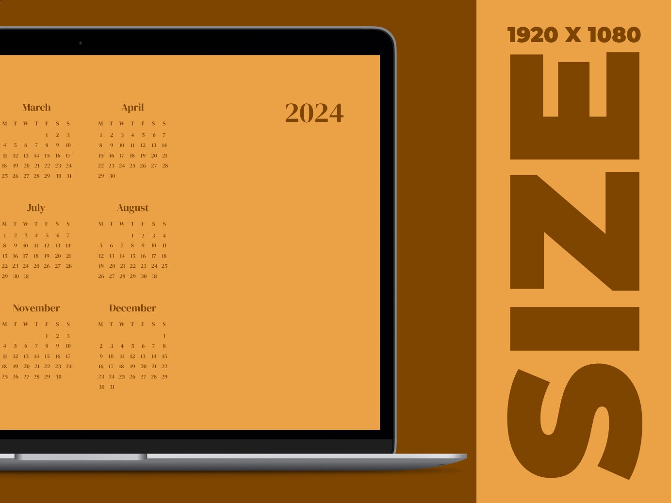 Digital Calendar 2024 Laptop Calendar PC Calendar Annual Etsy
