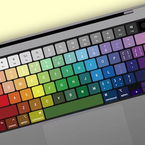 Rainbow Theme MacBook keyboard Stickers | MacBook Air Vinyl Key’s Skin| Keyboard key&#39;s individual Sticker|MacBook M1 Chip Accessories