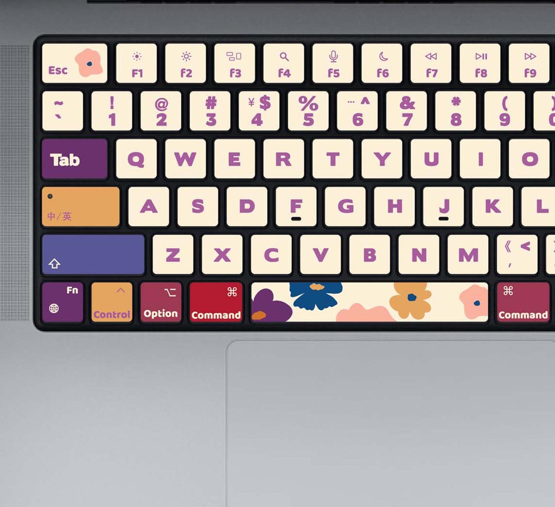 Pastel Floral Keyboard Stickers: Macbook, Apple Keyboard Decals - Etsy ...