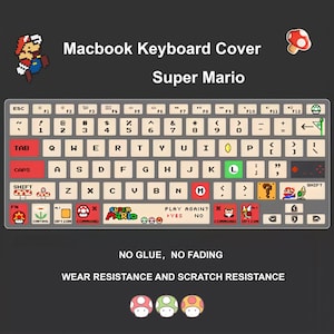 MacBook keyboard Cover | Super Mario | Keyboard Silicon Cover | Keyboard Skin | MacBook Air | Laptop Keyboard Skin