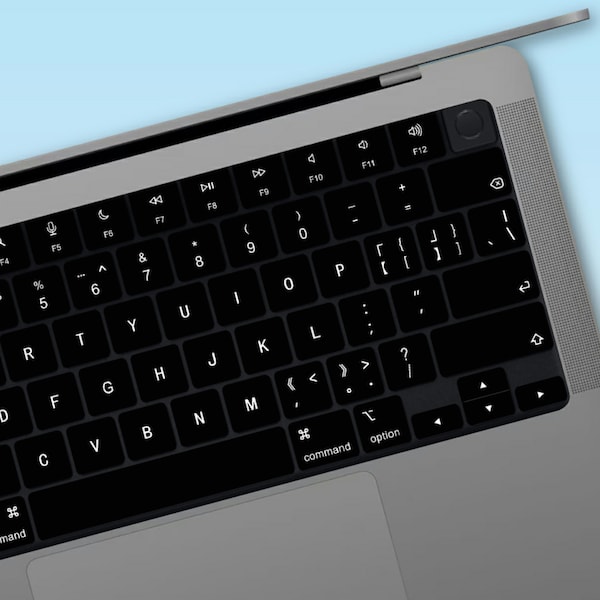 Adesivi per tastiera MacBook: rivestimento in vinile bianco e nero per i tasti