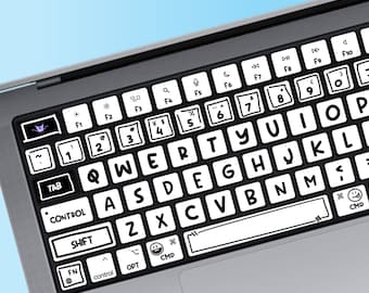 Hand Drawn White MacBook keyboard Stickers | MacBook Air Vinyl Key’s Skin| Keyboard key&#39;s individual Sticker|MacBook M1 Chip Accessories