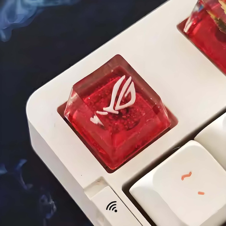 Transparent Red Gradient Keycaps ROG Eye Artisan Keycap: Red Translucent Glitter Resin, Gaming Gift - Etsy