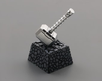 Thor's Hammer Keycap: Handmade Resin Magnet - Mechanical Keyboard Art