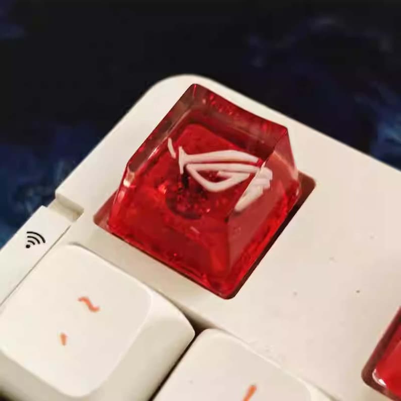 Transparent Red Gradient Keycaps ROG Eye Artisan Keycap: Red Translucent Glitter Resin, Gaming Gift - Etsy