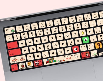 Super Mario MacBook Keyboard Stickers: M1 Chip Vinyl Skin